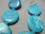 Rare 3 Tier Vintage Native American Navajo Carico Lake Turquoise Sterling Silver Earrings-Nativo Arts