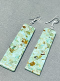 Jimmy Pete Native American Navajo Green Turquoise Sterling Silver Earrings-Nativo Arts