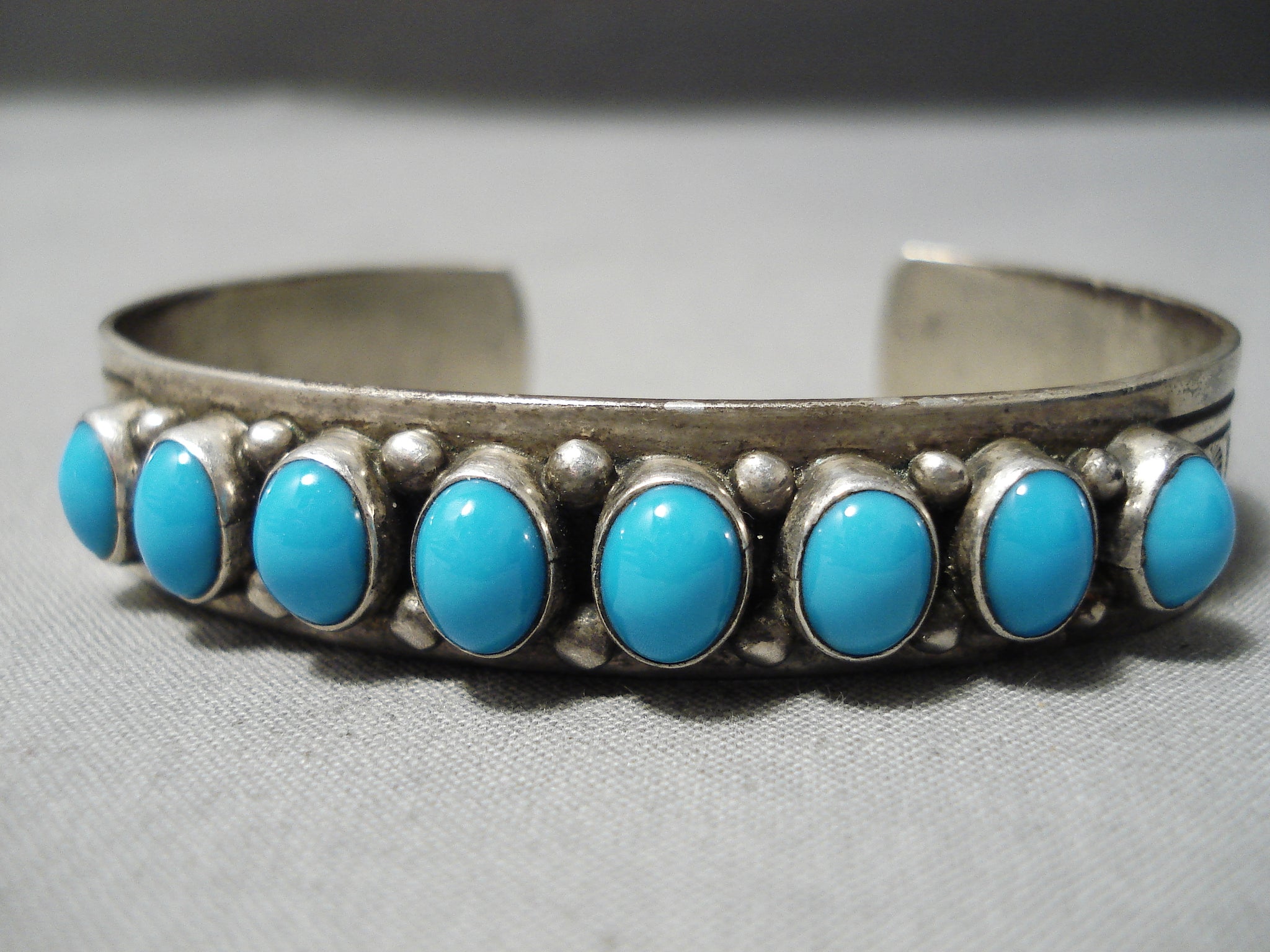 Navajo Richard Begay turquoise sterling silver bracelet dial 148 by 2024 Lucoral