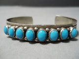 Wonderful Rich Begay Vintage Native American Navajo Blue Turquoise Sterling Silver Bracelet Old-Nativo Arts