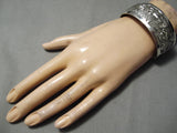 Detailed And Intricate!! Navajo Sterling Silver Native American Bracelet-Nativo Arts