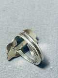 Stunningly Beautiful Native American Navajo Hematite Sterling Silver Ring-Nativo Arts