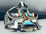 One Of The Best Ever Vintage Native American Zuni Knifewing Turquoise Sterling Silver Bracelet-Nativo Arts