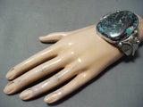 Outstanding Navajo Turquoise Sterling Silver Bracelet Native American-Nativo Arts
