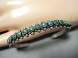 Incredible Vintage Native American Navajo Cerrillos Turquoise Sterling Silver Bracelet Old-Nativo Arts