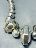 Native American One Of The Most Unique Bead Vintage Navajo Sterling Silver Necklace-Nativo Arts