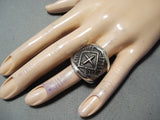 Exceptional Navajo Sterling Silver Cross Ring Native American-Nativo Arts