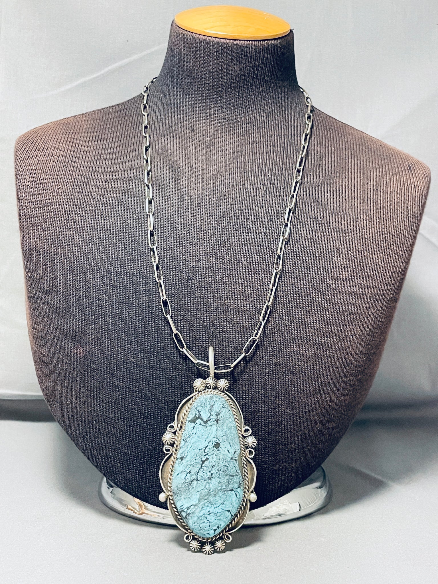 Vintage Daniel Benally Sterling Silver 2024 Turquoise Pendant