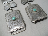 Exceptional Vintage Native American Navajo Royston Turquoise Sterling Silver Concho Belt Old-Nativo Arts