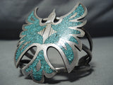 Astonishing Vintage Native American Navajo Turquoise Sterling Silver Bracelet Old-Nativo Arts
