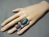 Incredible Vintage Native American Navajo Royston Turquoise Sterling Silver Ring Old-Nativo Arts