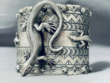 Colossal Gecko Native American Sterling Silver Bracelet Cuff-Nativo Arts
