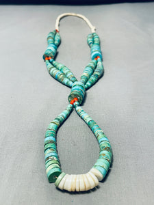 One Of The Best Ever Vintage Santo Domingo Turquoise Heishi Necklace-Nativo Arts