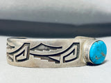 Important Signed Vintage Native American Hopi Old Turquoise Sterling Silver Bracelet-Nativo Arts