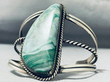 One Of The Most Unique Ever Native American Navajo Malachite Sterling Silver Bracelet-Nativo Arts