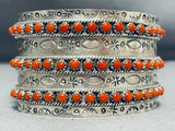 One Of The Best Native American Coral Snake Eyes Sterling Silver Bracelet-Nativo Arts