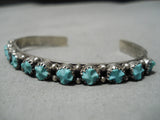 Exquisite Vintage Zuni Native American Turquoise Sterling Silver Bracelet-Nativo Arts