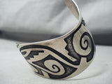 Twirling Unique Vintage Native American Hopi Geometric Sterling Silver Bracelet-Nativo Arts