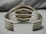 Huge Vintage Navajo Lapis Sterling Silver Native American Bracelet Old-Nativo Arts
