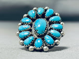 Je Wilson Vintage Native American Navajo Turquoise Sterling Silver Ring Signed-Nativo Arts