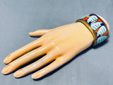 Important Southwestern Bronze Turquoise Inlay Bracelet-Nativo Arts