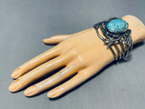 Frog Handmade Sterling Silver Domed Turquoise Southwestern Bracelet-Nativo Arts