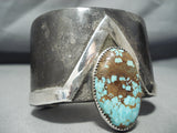 Native American Heavy 243 Gram Natrive American #8 Turquoise Sterling Silver Bracelet-Nativo Arts