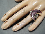 Tremendous Half Moon Navajo Purple Sterling Silver Ring Native American-Nativo Arts