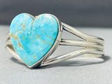 Herm Smith Heart Native American Navajo Turquoise Heart Sterling Silver Bracelet-Nativo Arts