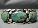 For Large Wrist Vintage Native American Navajo Royston Turquoise Sterling Silver Bracelet Old-Nativo Arts