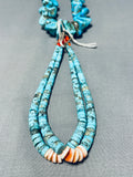 Native American 224 Gram Chunky Nugget Turquoise Vintage Navajo Heishi Necklace Old-Nativo Arts