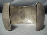 Huge Dancing Kokopelli Vintage Native American Navajo Sterling Silver Wide Bracelet-Nativo Arts