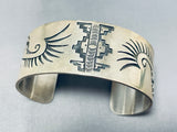 Fantastic Vintage Native American Navajo Sterling Silver Bracelet Signed-Nativo Arts
