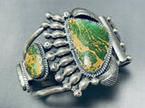Native American Important Vintage Santo Domingo Green Turquoise Sterling Silver Bracelet-Nativo Arts