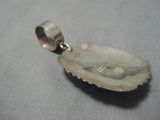 Authentic Vintage Native American Navajo Thomas Singer Turquoise Sterling Silver Pendant-Nativo Arts