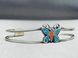 Marvelous Vintage Native American Zuni Turquoise Sterling Silver Butterfly Bracelet-Nativo Arts