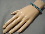 Exquisite Vintage Native American Navajo Sterling Silver Turquoise Bracelet-Nativo Arts