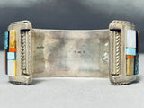 Rare Heavy Pueblo Native American Zuni Turquoise Sterling Silver Bracelet Cuff-Nativo Arts