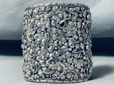 One Of The Most Detailed Ever Vintage Native American Navajo Leaf Bracelet-Nativo Arts
