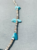 Outstanding Vintage Native American Navajo 7 Turquoise Heishi Sterling Silver Choker Necklace-Nativo Arts