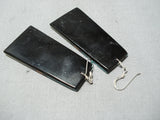 Native American Some Of The Most Intricate Santo Domingo Turquoise Sterling Silver Earrings-Nativo Arts