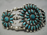 Exceptionally Rare 1930's Vintage Native American Zuni Turquoise Sterling Silver Bracelet-Nativo Arts