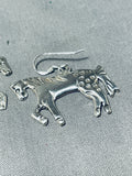 Pretty Native American Navajo Sterling Silver Horse Earrings-Nativo Arts