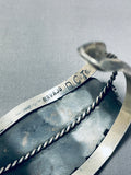 Fabulous Vintage Native American Navajo Pilot Mountain Turquoise Sterling Silver Bracelet-Nativo Arts