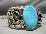 Heavy Scorpion Native American Turquoise Sterling Silver Bracelet Cuff-Nativo Arts