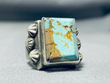 Marvelous Vintage Native American Navajo #8 Mine Turquoise Sterling Silver Ring-Nativo Arts