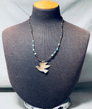 Native American Breathtaking Vintage Santo Domingo Turquoise Heishi Shell Bird Necklace-Nativo Arts