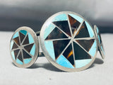 Wheel Of Turquoise Vintage Native American Zuni Turquoise Sterling Silver Shell Bracelet Old-Nativo Arts
