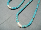 Very Rare Longer Vintage Native American Navajo Turquoise Heishi Jacla Earrings-Nativo Arts