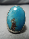 Tremendous Vintage Native American Navajo Royston Turquoise Sterling Silver Ring-Nativo Arts
